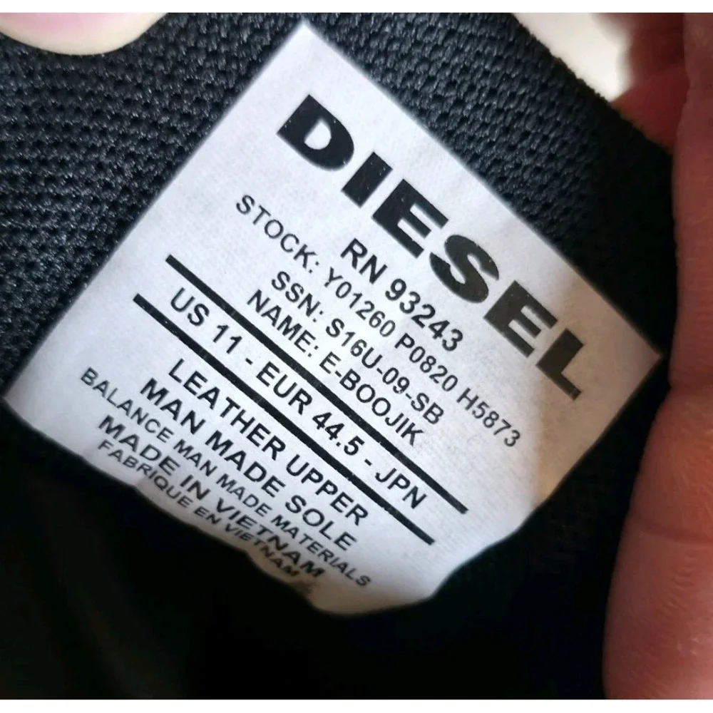 Diesel E-Boojik Shoes Mens Sneakers Size 11 Blue Black White Suede *Barely Worn.